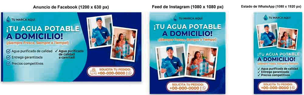 Agua potable a domicilio en redes sociales